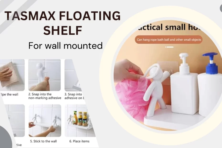 TASMAX floating shelf for wall mounted for bathroom rack, self adhesive shelf, shelves for storage